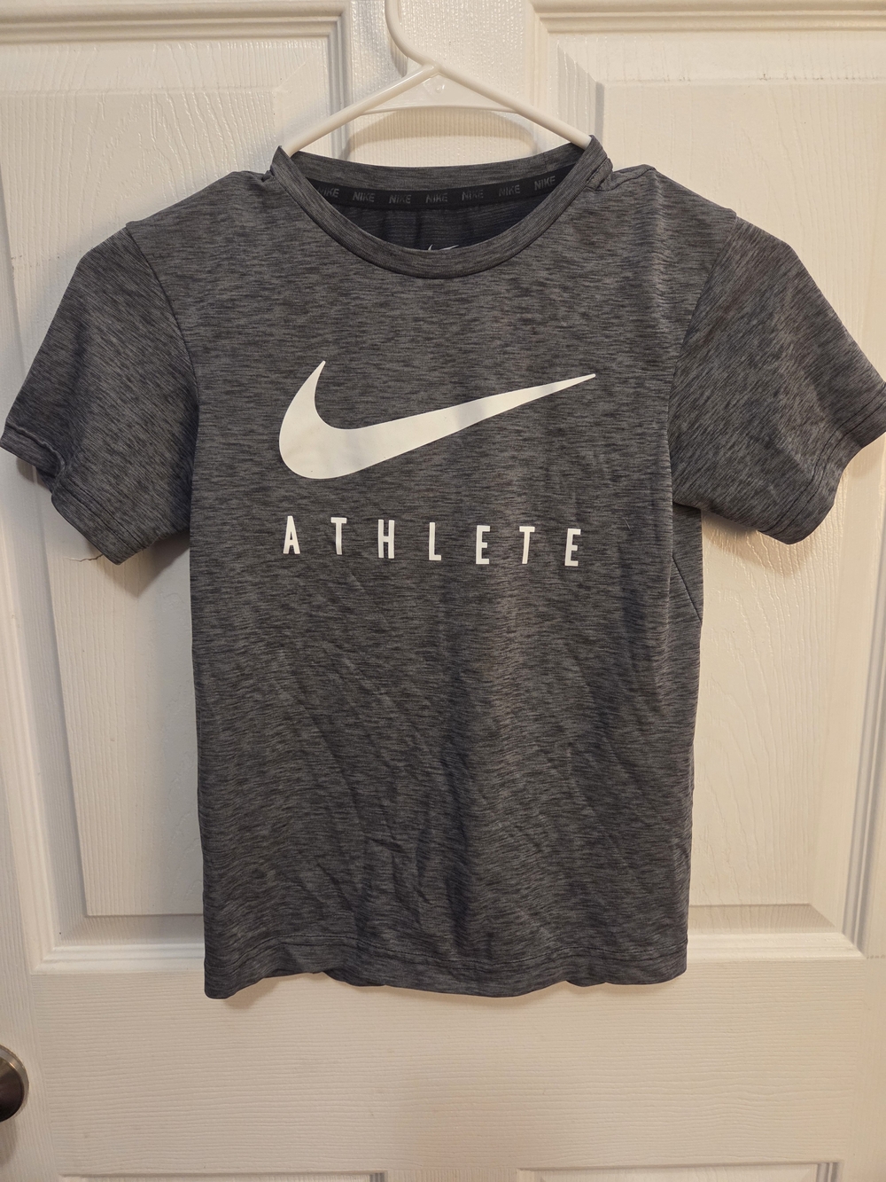 Nike Gray Heather 'Athlete' Short Sleeve Tee with White Swoosh